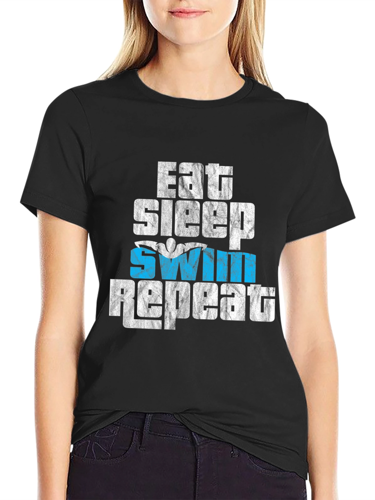 Eat Sleep Swim Repeat Graphic T-Shirt