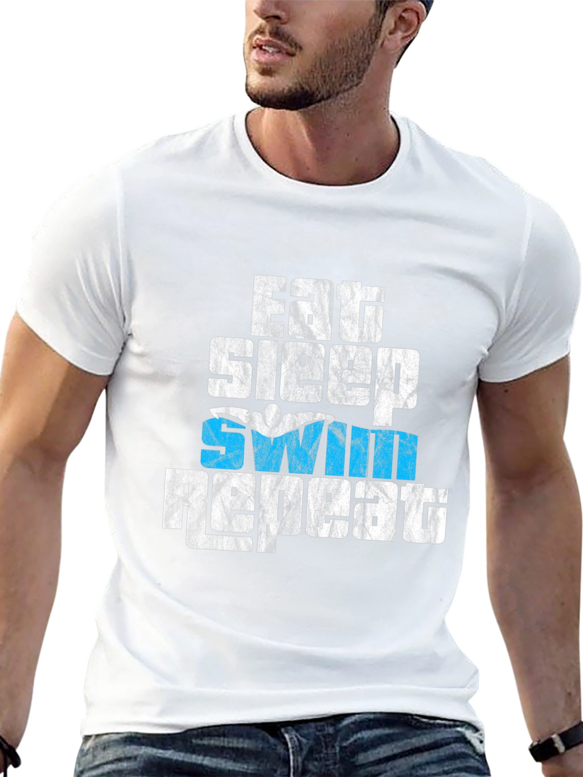 Eat Sleep Swim Repeat Graphic T-Shirt