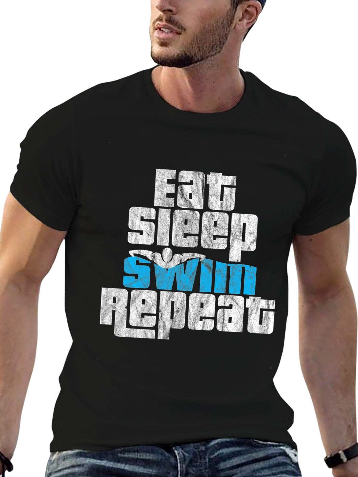 Eat Sleep Swim Repeat Graphic T-Shirt