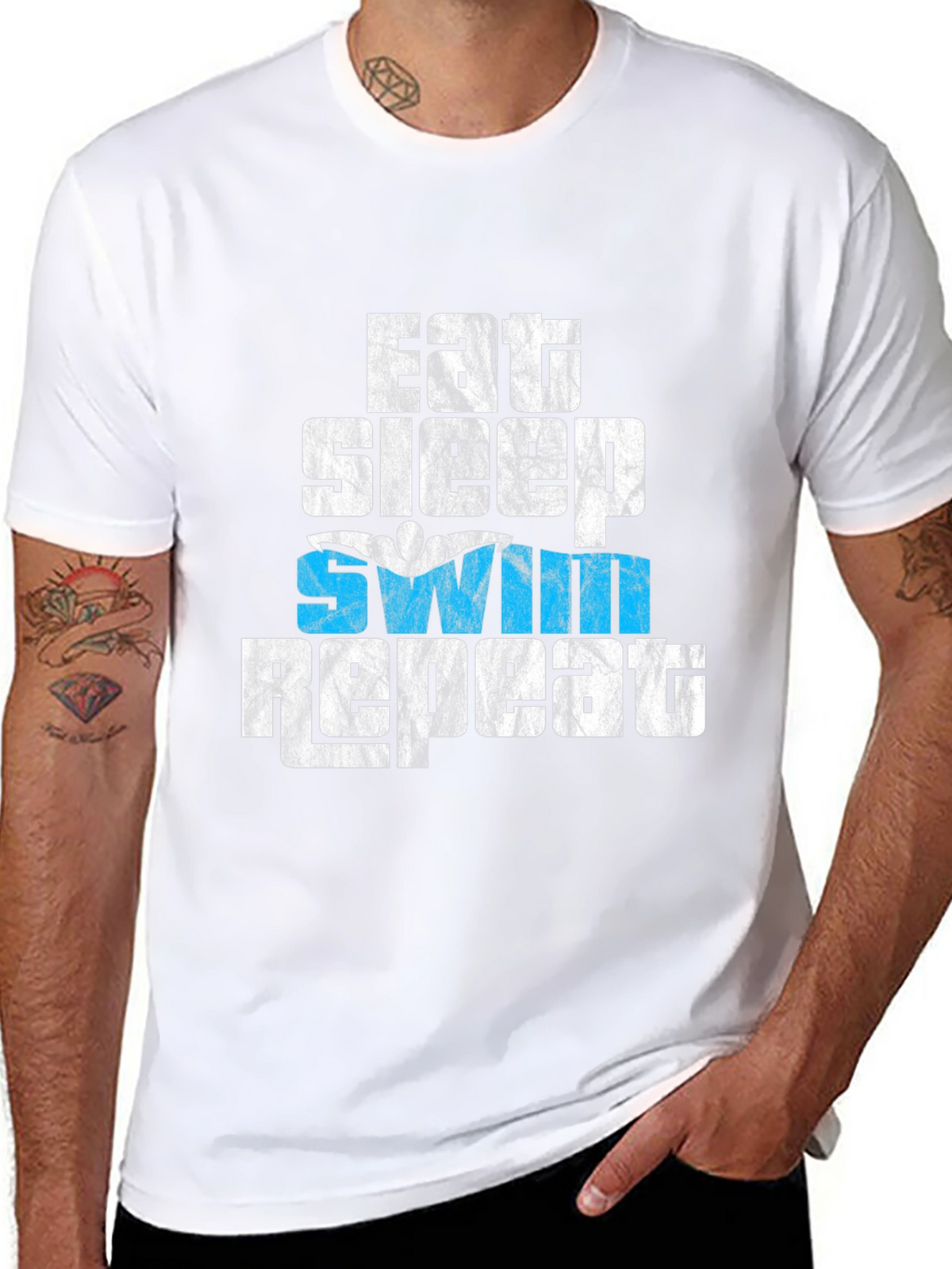 Eat Sleep Swim Repeat Graphic T-Shirt