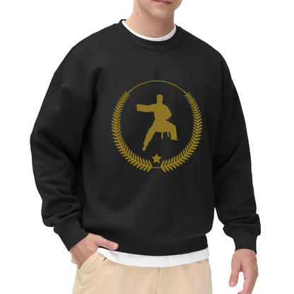 Vintage Martial Arts Champion Silhouette Laurel Wreath Crewneck Sweatshirt