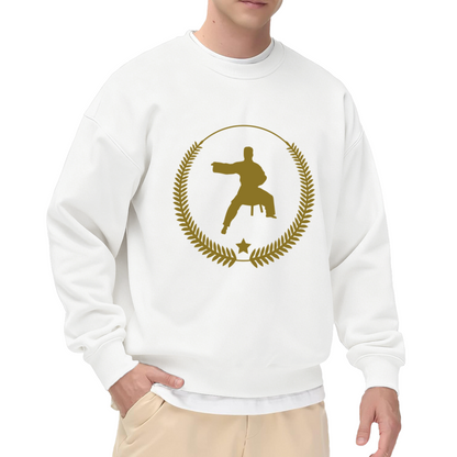 Vintage Martial Arts Champion Silhouette Laurel Wreath Crewneck Sweatshirt