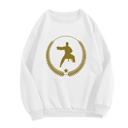Vintage Martial Arts Champion Silhouette Laurel Wreath Crewneck Sweatshirt