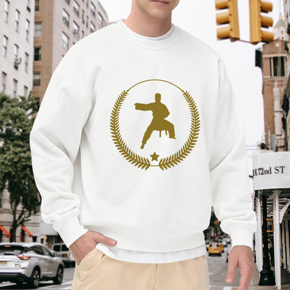 Vintage Martial Arts Champion Silhouette Laurel Wreath Crewneck Sweatshirt