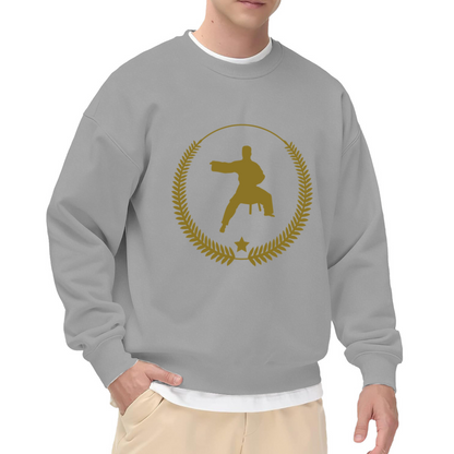 Vintage Martial Arts Champion Silhouette Laurel Wreath Crewneck Sweatshirt