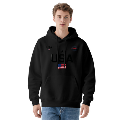 Patriotic USA Flag Badge Design Casual Hoodie