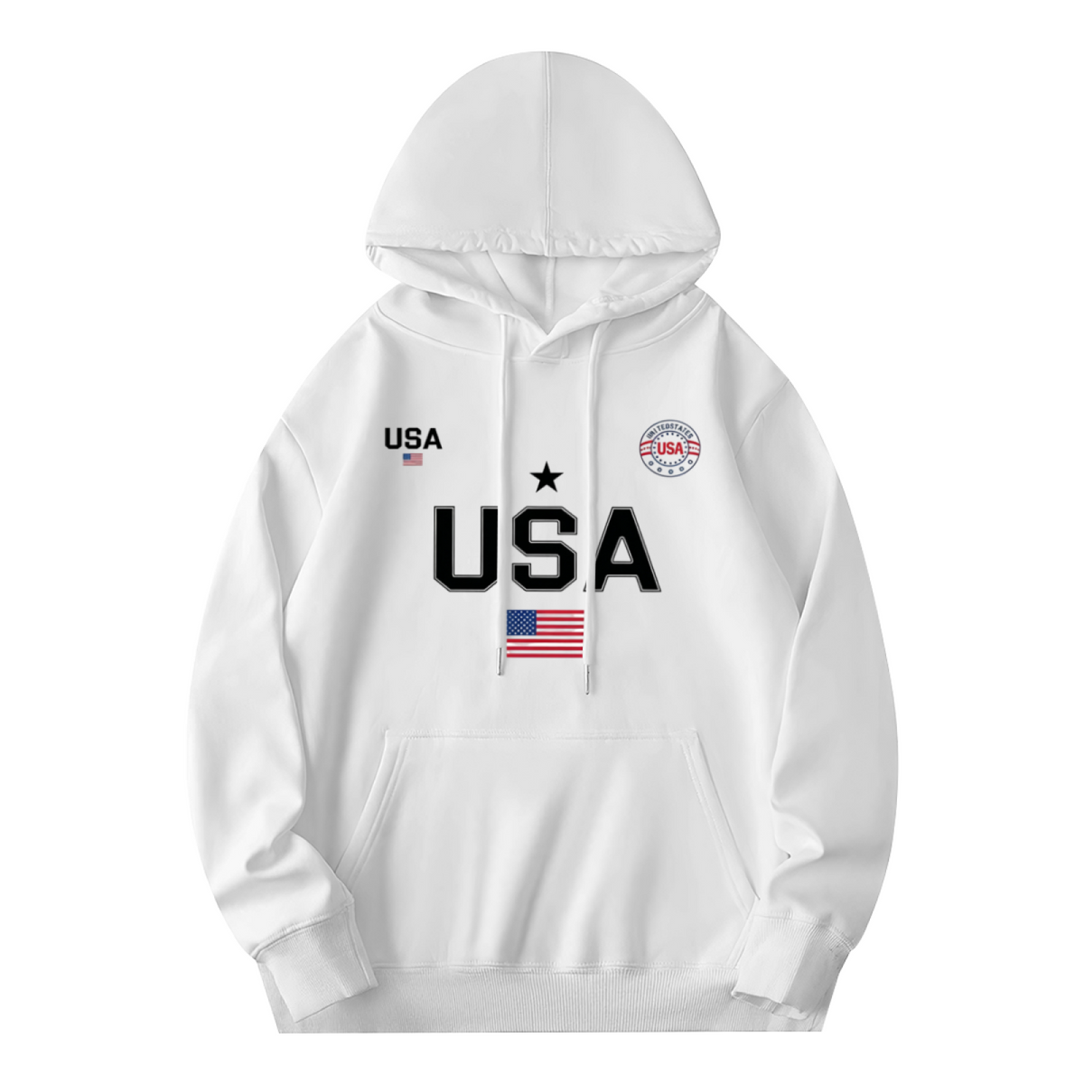 Patriotic USA Flag Badge Design Casual Hoodie