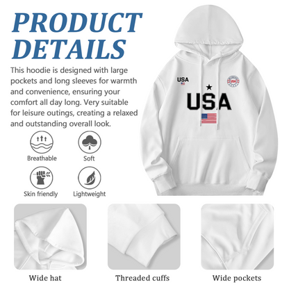 Patriotic USA Flag Badge Design Casual Hoodie