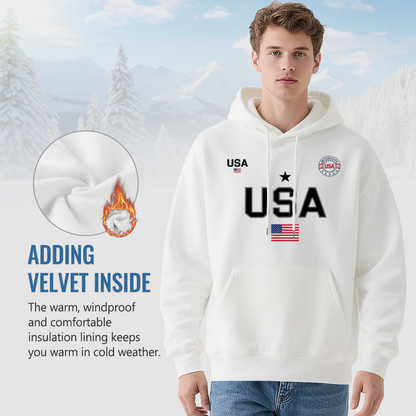 Patriotic USA Flag Badge Design Casual Hoodie