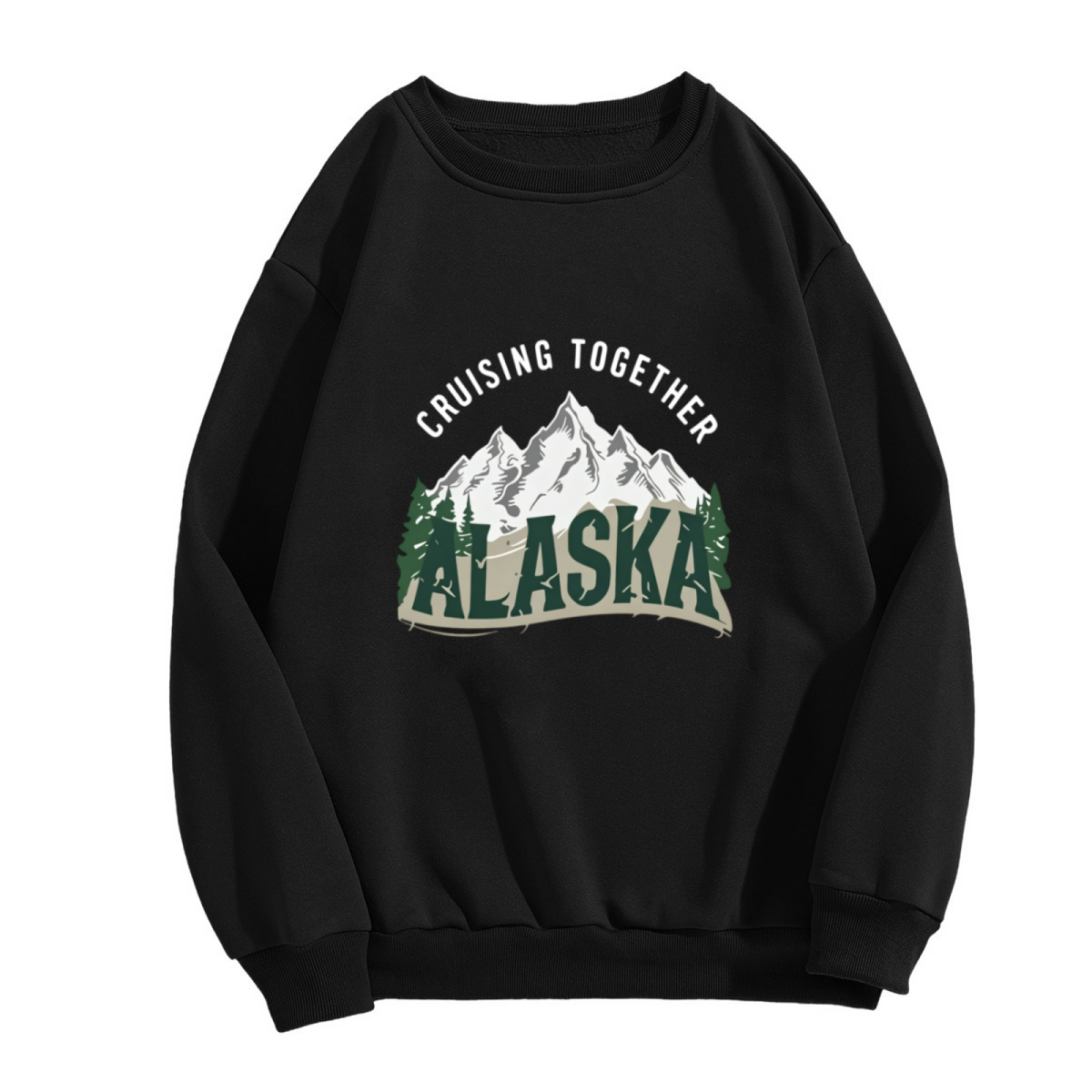 Alaska Mountain Cruising Together Outdoor Crewneck Sweatshirt