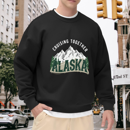 Alaska Mountain Cruising Together Outdoor Crewneck Sweatshirt