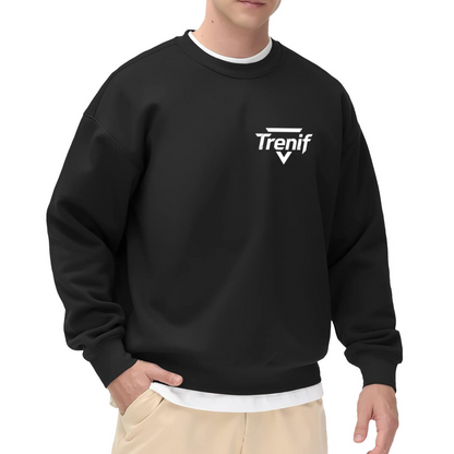 Minimal Trenif Triangle Logo Fake Two?Piece Crewneck Sweatshirt