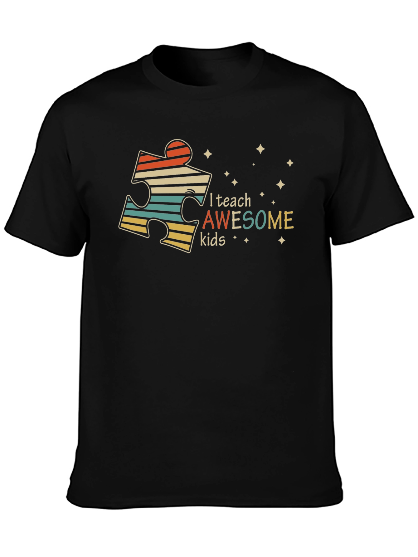 Autism Awareness Teacher T-Shirt - I Teach Awesome Kids