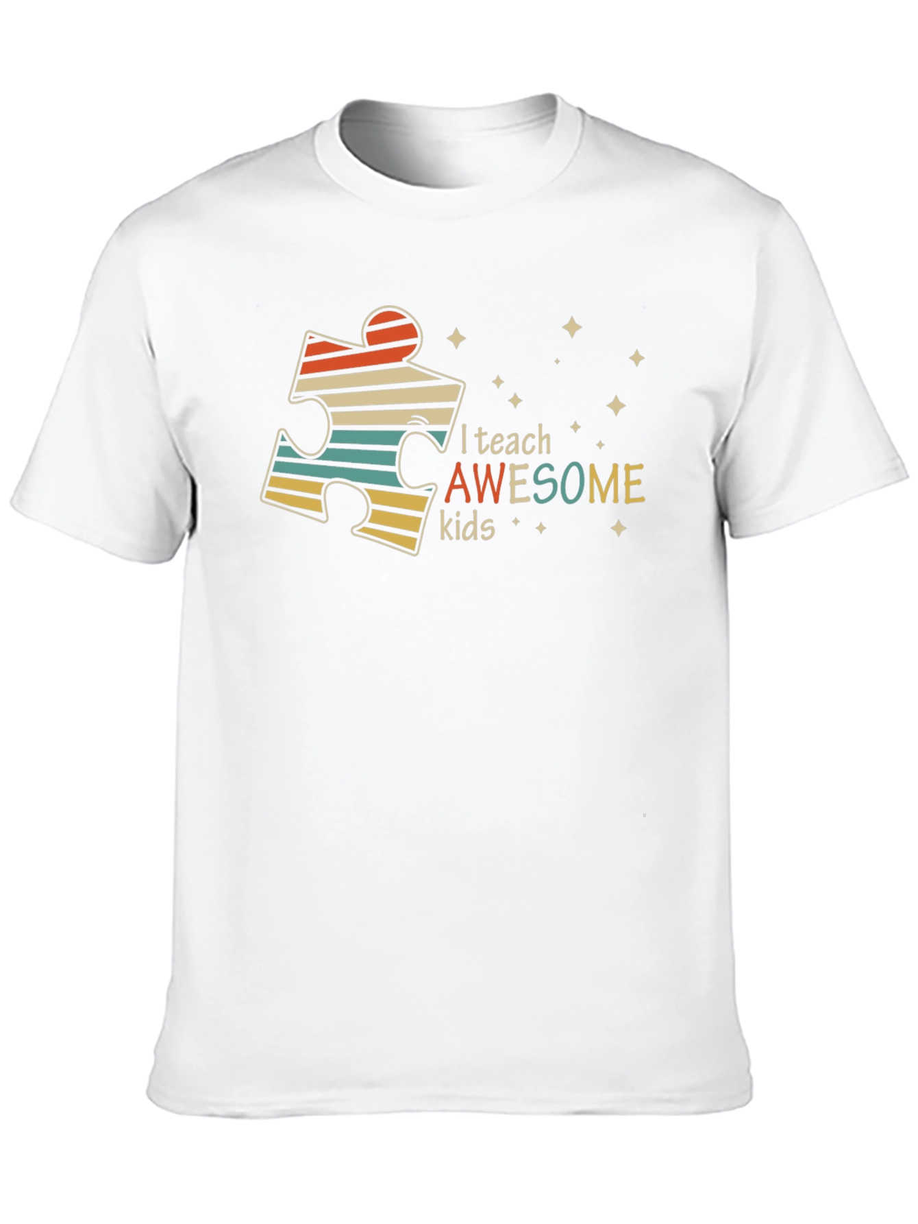 Autism Awareness Teacher T-Shirt - I Teach Awesome Kids