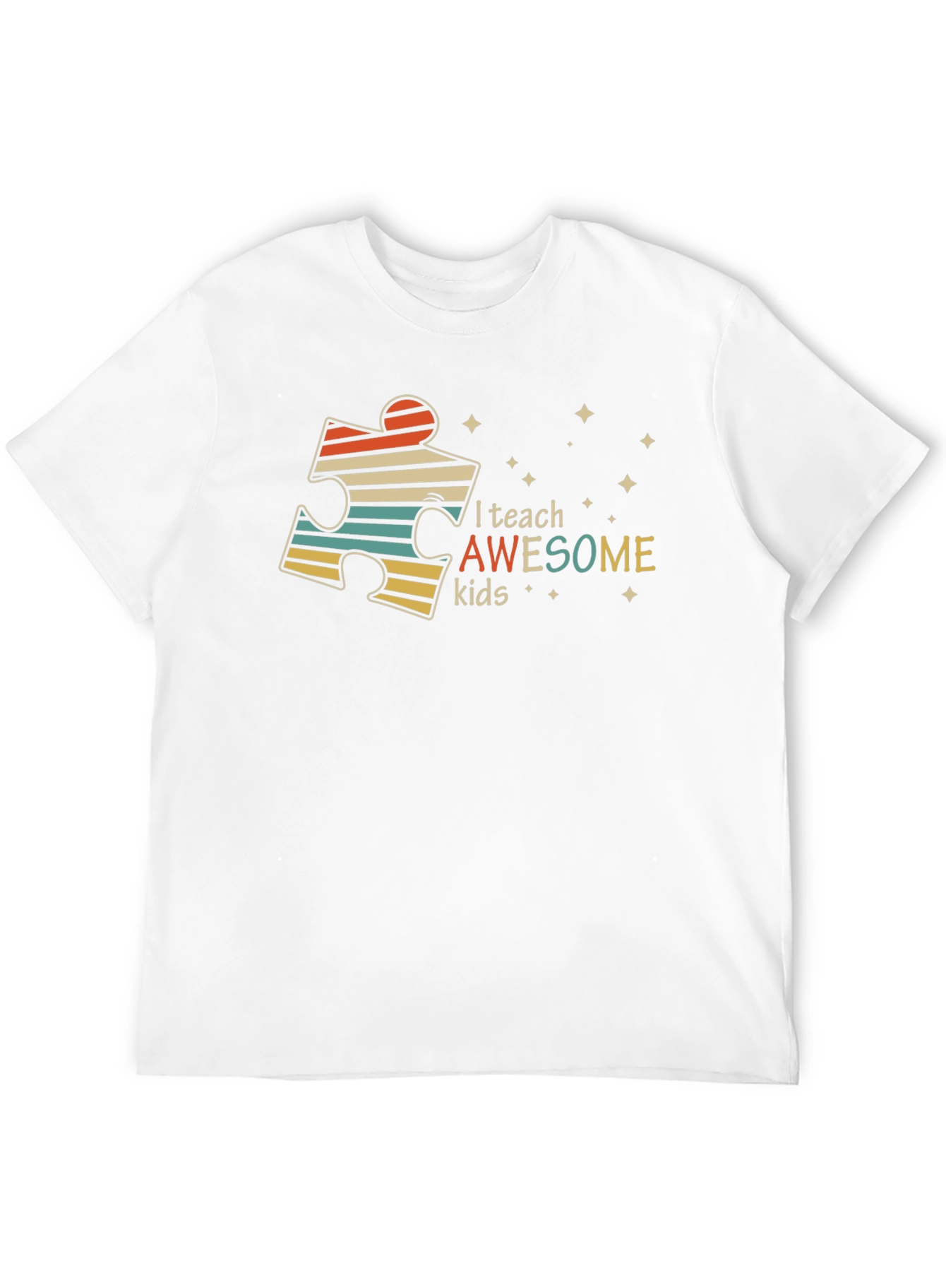 Autism Awareness Teacher T-Shirt - I Teach Awesome Kids