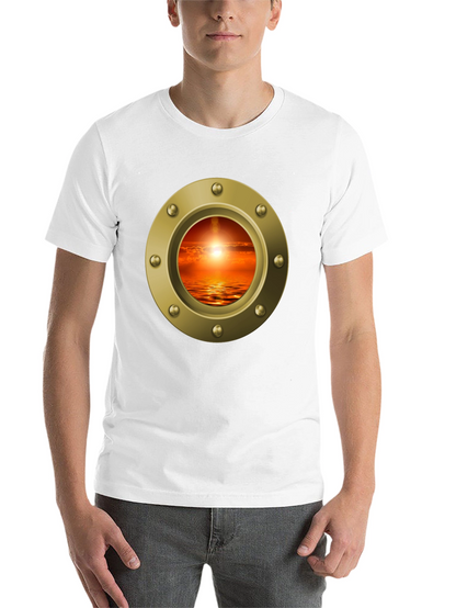 Nautical Porthole Sunset T-Shirt - Ocean View Tee