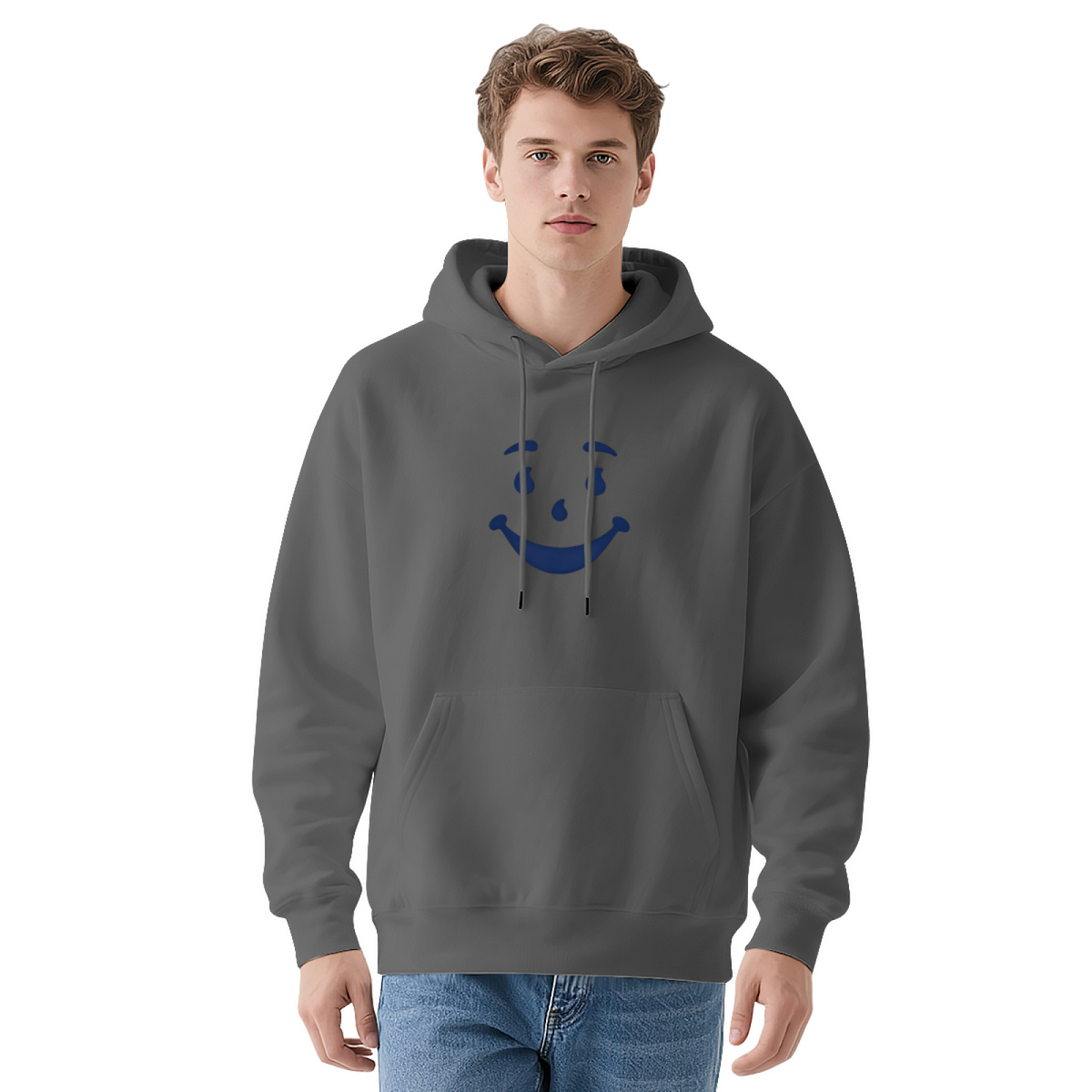 Minimal Cool Smiley Face Simple Graphic Casual Hoodie