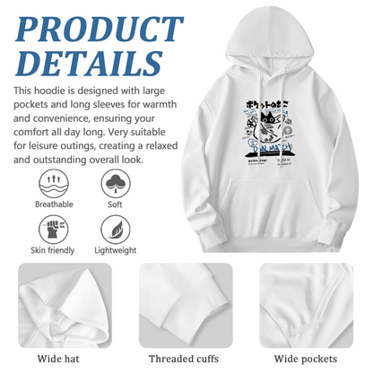 Cool Japanese Graffiti Cartoon Cat Art Hoodie