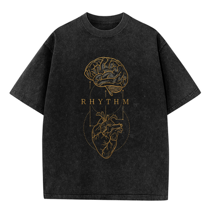 Brain And Heart Rhythm Line Art