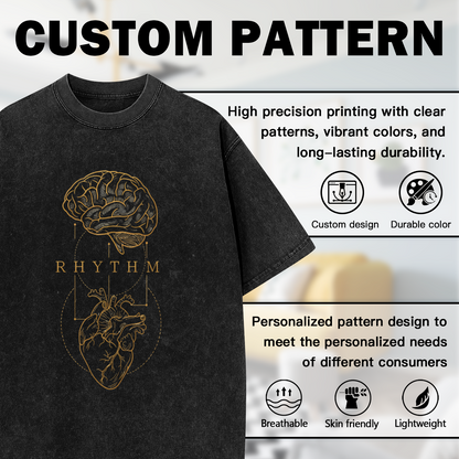 Brain And Heart Rhythm Line Art