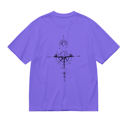 Boho Mountain Compass Sun Moon Wanderlust Travel Tee