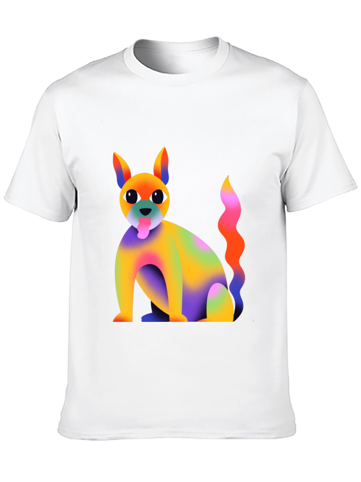 Rainbow Dog Graphic T-Shirt - Quirky and Fun!