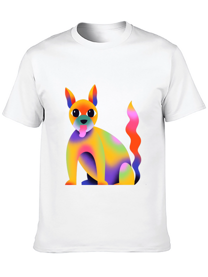 Rainbow Dog Graphic T-Shirt - Quirky and Fun!