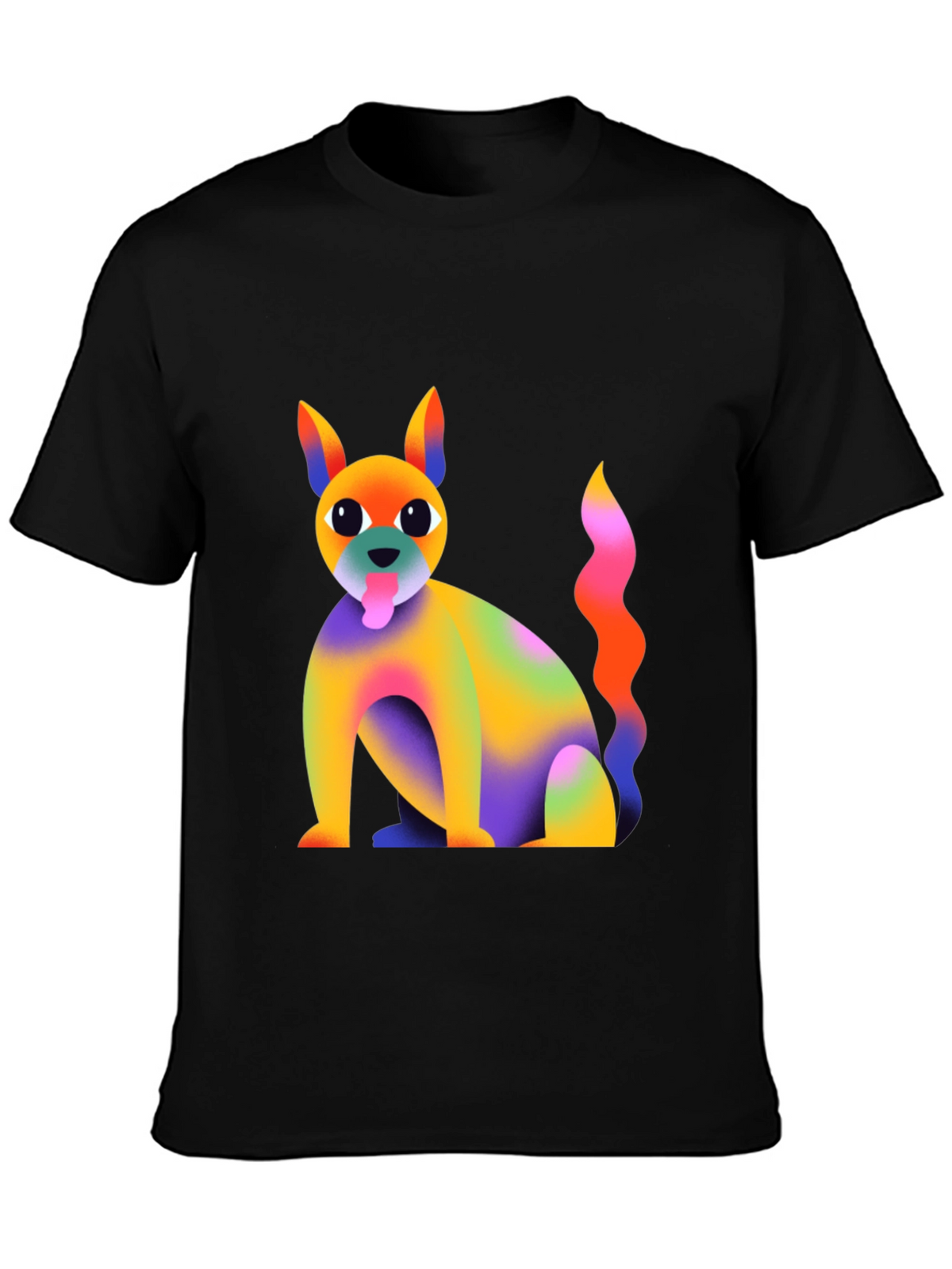 Rainbow Dog Graphic T-Shirt - Quirky and Fun!