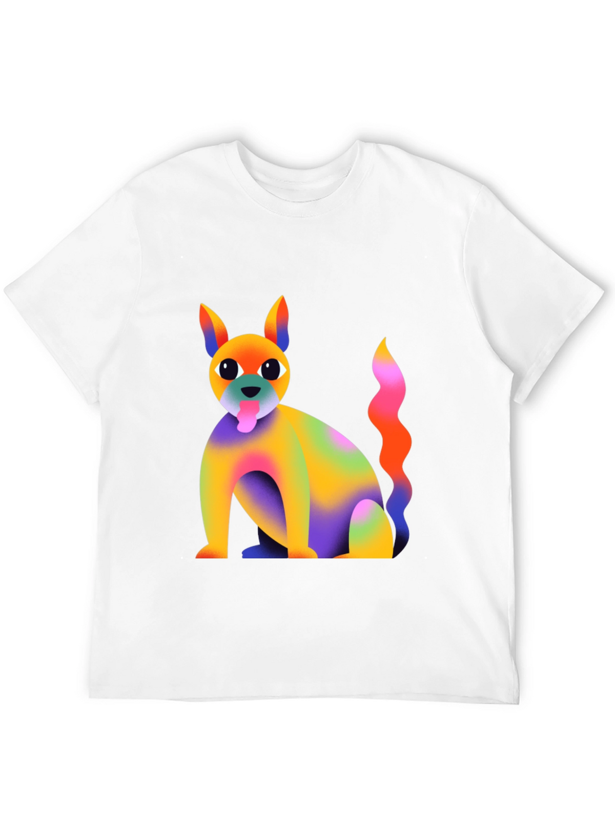 Rainbow Dog Graphic T-Shirt - Quirky and Fun!