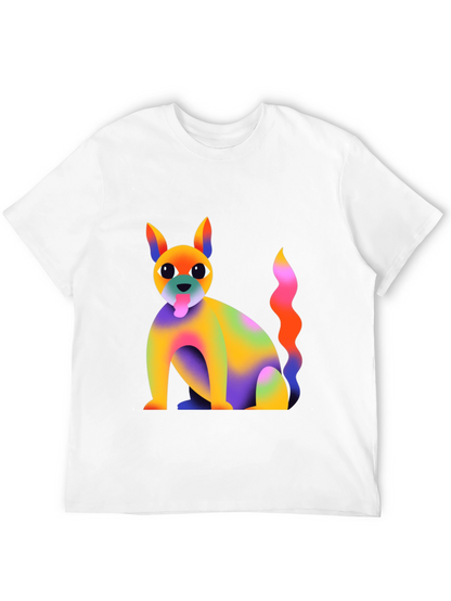 Rainbow Dog Graphic T-Shirt - Quirky and Fun!