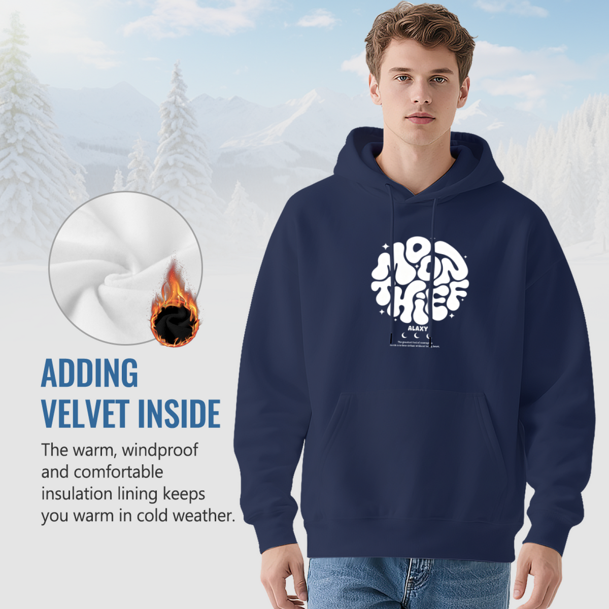 Multi?Skull Demon Monster Dark Art Navy Hoodie