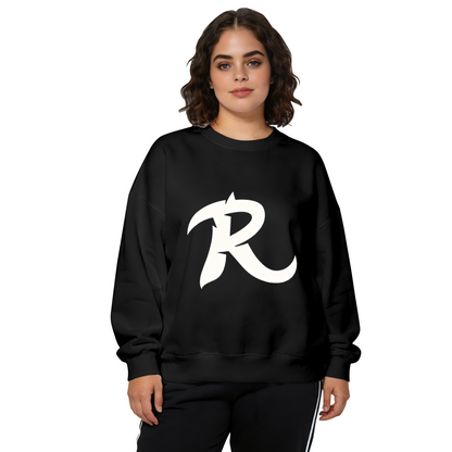 Bold Stylized Letter R Street Statement Graphic Crewneck Sweatshirt