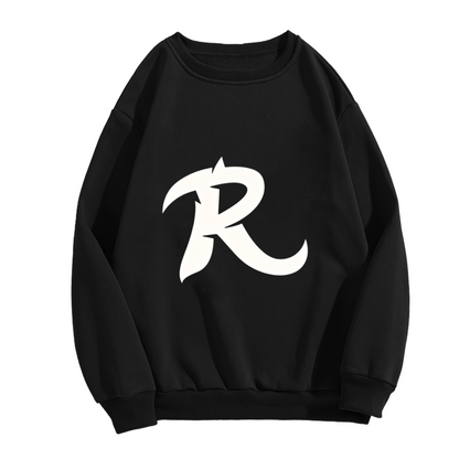 Bold Stylized Letter R Street Statement Graphic Crewneck Sweatshirt