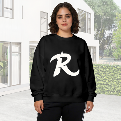 Bold Stylized Letter R Street Statement Graphic Crewneck Sweatshirt