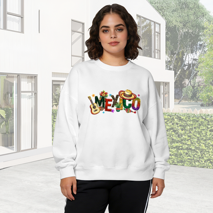 Vibrant Mexico Culture Theme Graphic Crewneck Sweatshirt