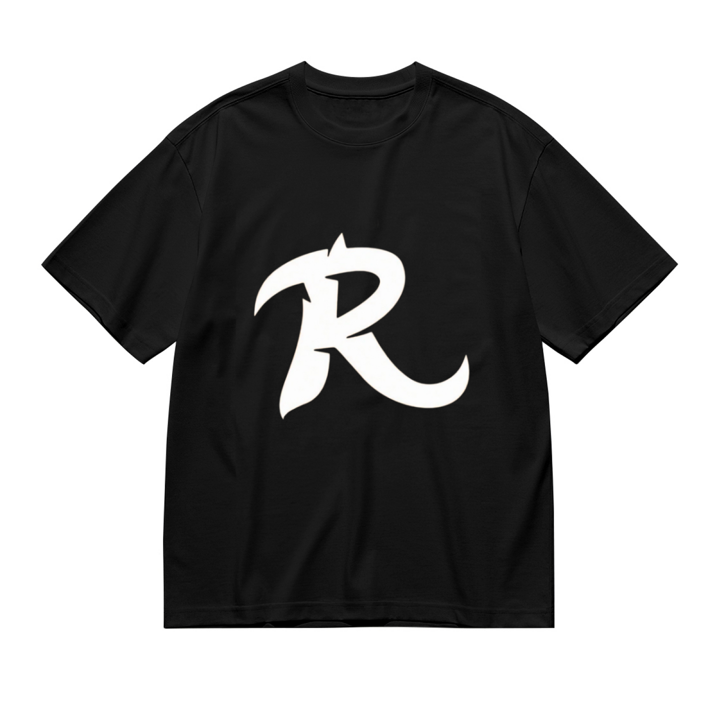 Edgy Tribal Stylized Letter R Monogram Minimal Black Graphic T-Shirt