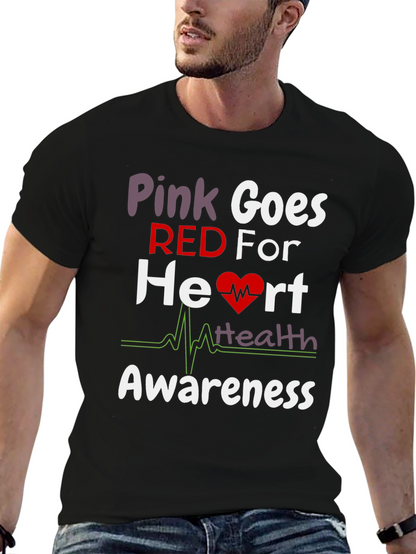 Pink Goes Red Heart Health Awareness T-Shirt