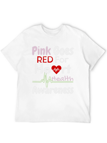 Pink Goes Red Heart Health Awareness T-Shirt