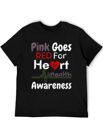 Pink Goes Red Heart Health Awareness T-Shirt