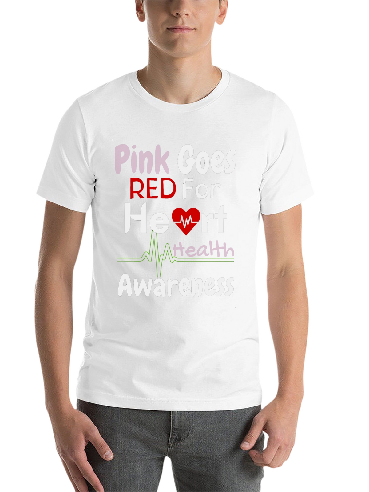 Pink Goes Red Heart Health Awareness T-Shirt