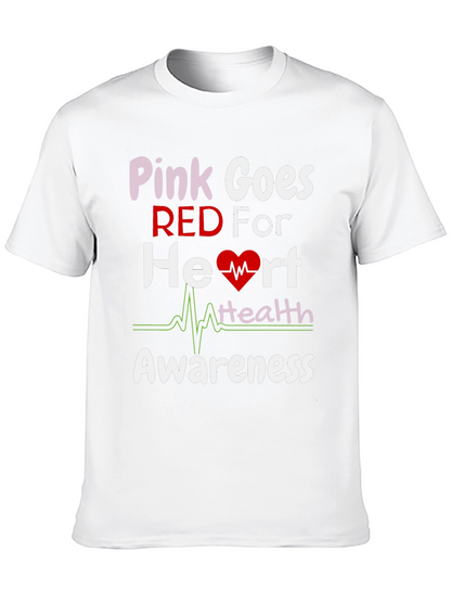 Pink Goes Red Heart Health Awareness T-Shirt