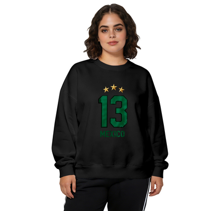 Mexico Number 13 Three Stars Sport Fan Crewneck Sweatshirt