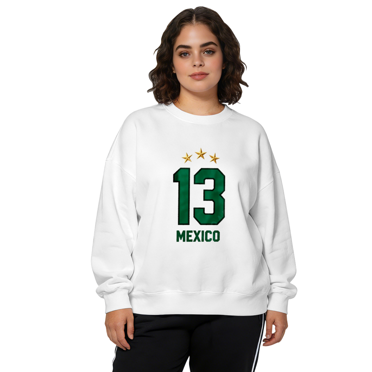 Mexico Number 13 Three Stars Sport Fan Crewneck Sweatshirt