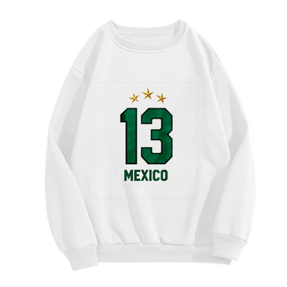 Mexico Number 13 Three Stars Sport Fan Crewneck Sweatshirt