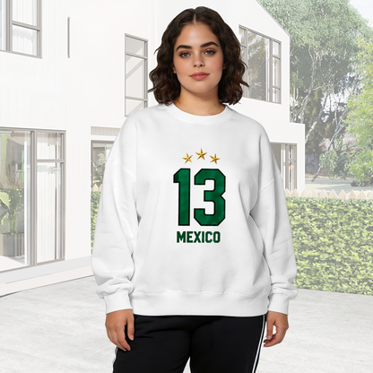 Mexico Number 13 Three Stars Sport Fan Crewneck Sweatshirt