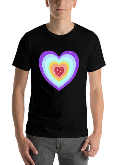 Rainbow Heart Graphic Tee - Soft & Stylish