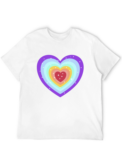 Rainbow Heart Graphic Tee - Soft & Stylish