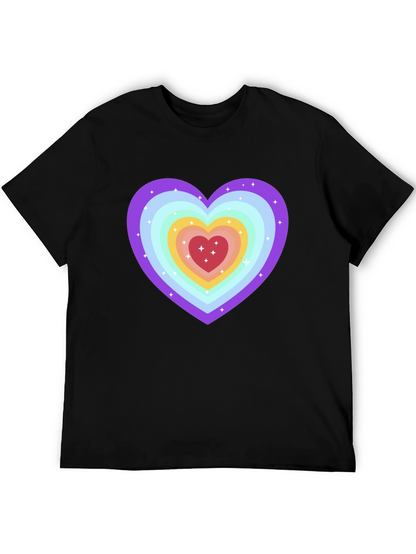 Rainbow Heart Graphic Tee - Soft & Stylish