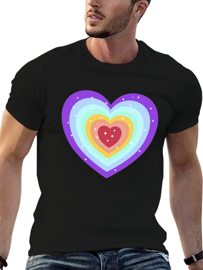 Rainbow Heart Graphic Tee - Soft & Stylish