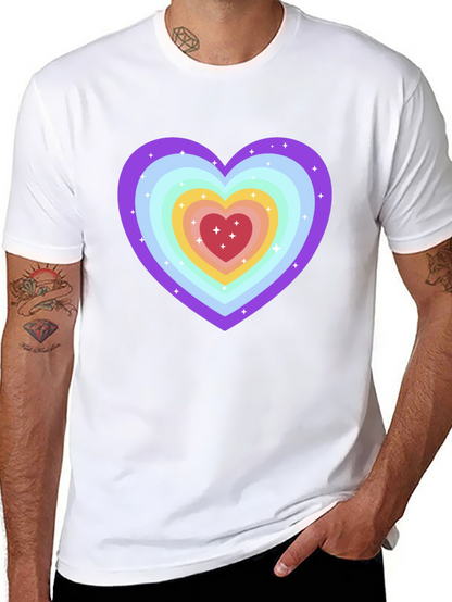 Rainbow Heart Graphic Tee - Soft & Stylish